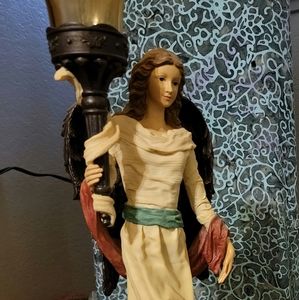 19" angel candle holder Antique old finish